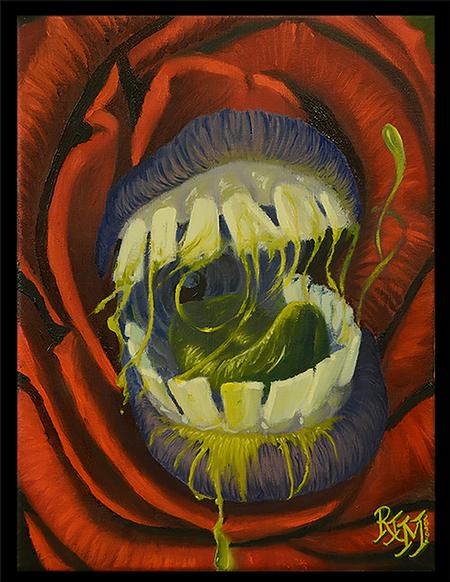 Tattoos - Rose with Rabid mouth - 139626